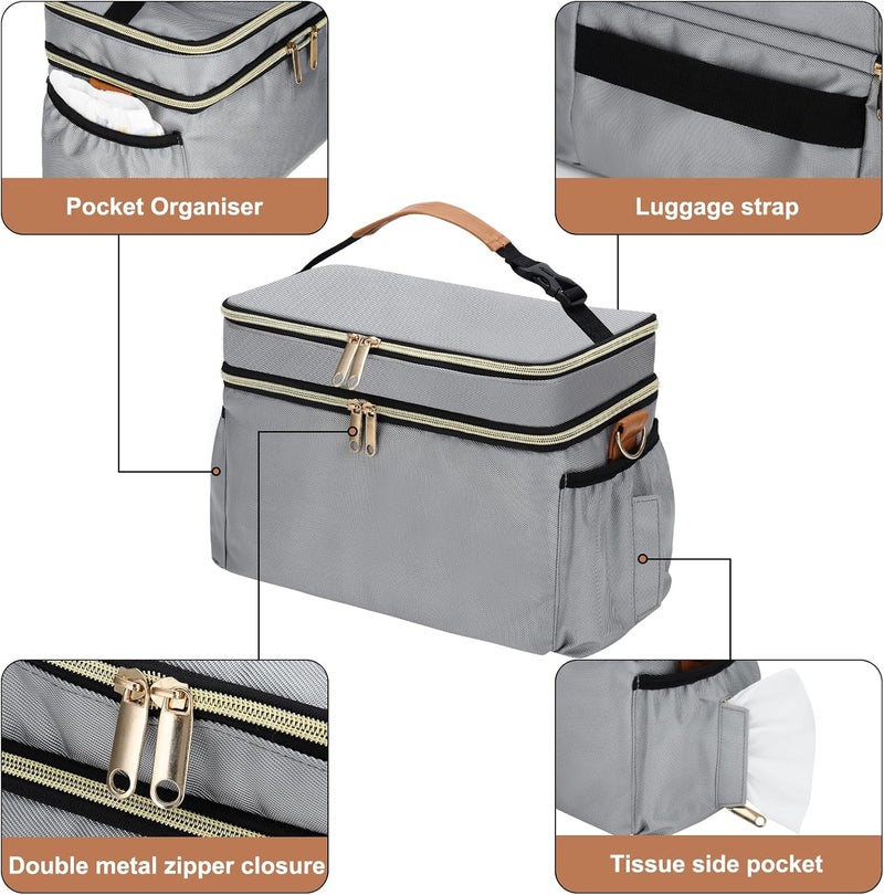 GDNasist Breastmilk Cooler Bag with 6 Ice Pack, Wearable Breast Pump Bag Compatible with Willow, Elvie, Medela & Momcozy M5/S12 Pro Pumps & Accessories for Work, Travel and Family Use Grey - Image 5